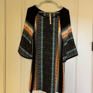 Black/Print LS Uncle Frank Dress
